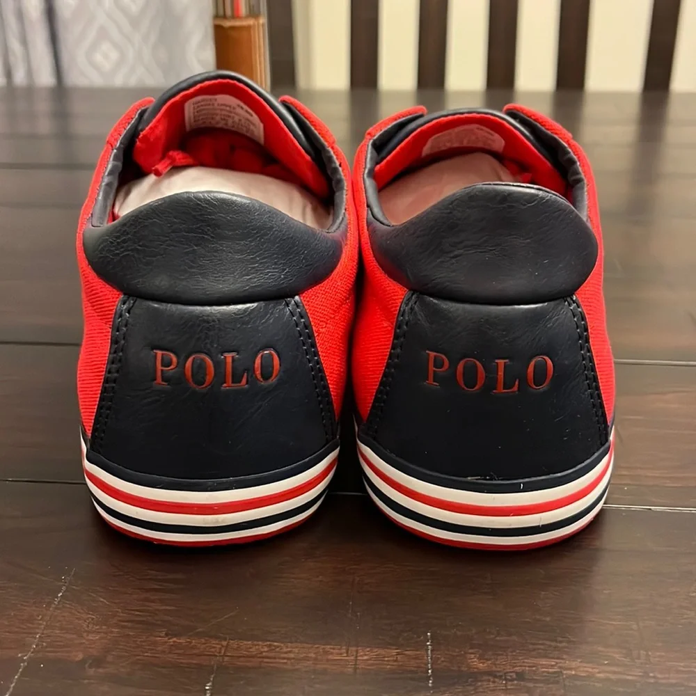 Polo Ralph Lauren Harvey SK VLC Shoes Sneakers Boat Deck Canvas red Mens Sizes